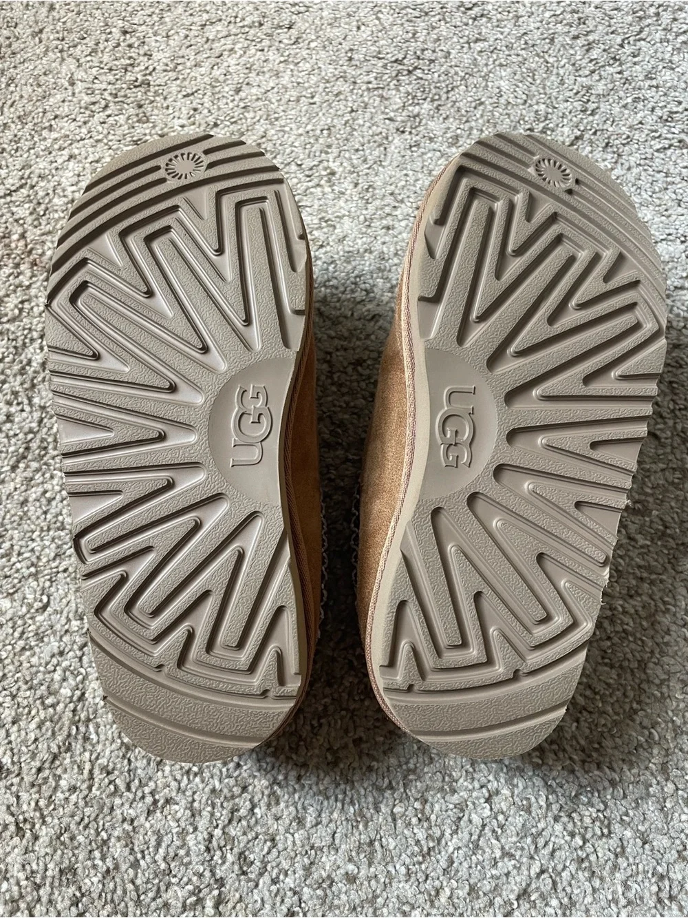 UGG Chestnut Suede Shearling Lined Slip-On Clogs